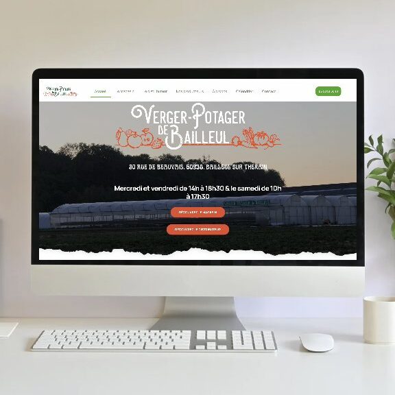 Aperçu du site web conçu pour le Verger Potager de Bailleul.