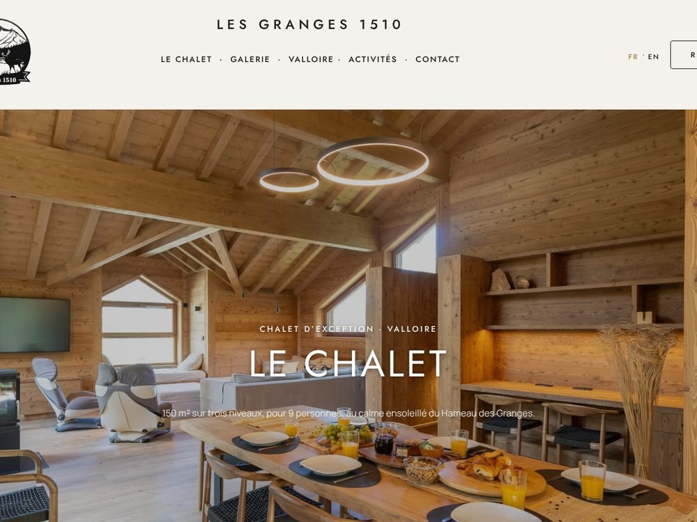 Site internet du chalet Les Granges 1510 à Valloire